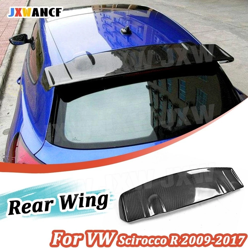 

JXWANCF Carbon Fiber Rear Roof Spoiler Trunk Wings for Volkswagen VW Scirocco R 2009-2017 Roof Plate Spoiler FRP