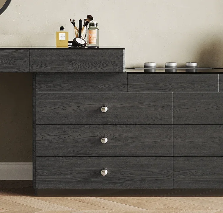 Simple Retro Integrated Dresser Retractable Rotating Large Capacity Makeup Table Designer Furniture