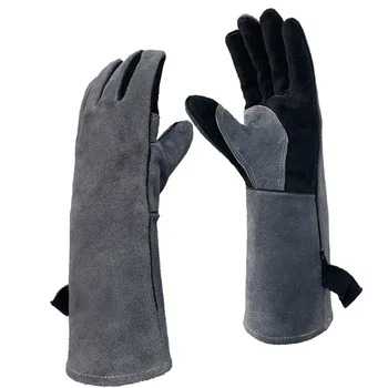 16 inch, 932℉, Leather Forge Welding Gloves, Heat/Fire Resistant, Mitts for BBQ, Oven, Grill, Fireplace, Tig,Mig, Cooking, Oven, Stove