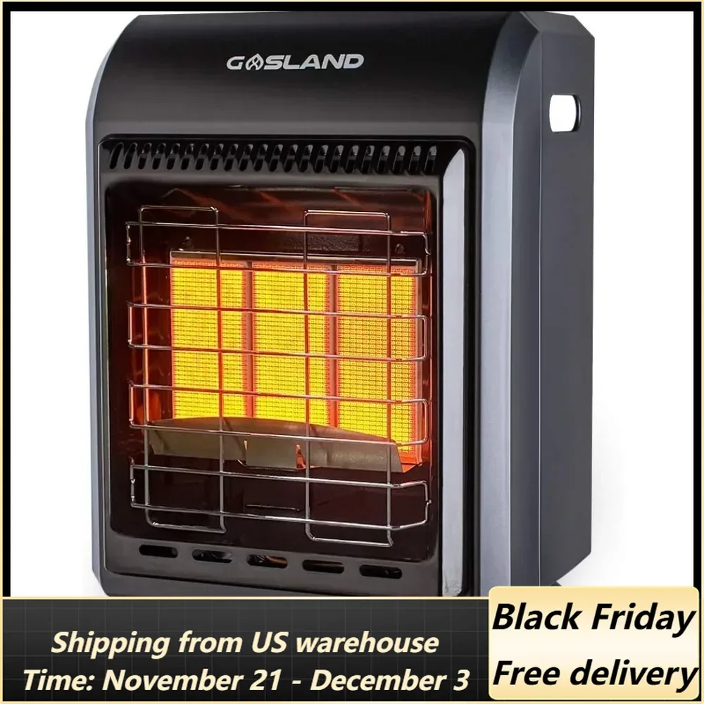 Propane Radiant heater, 18,000 BTU Warm Area up to 450 sq. ft, Portable LP Gas Heater for Garages