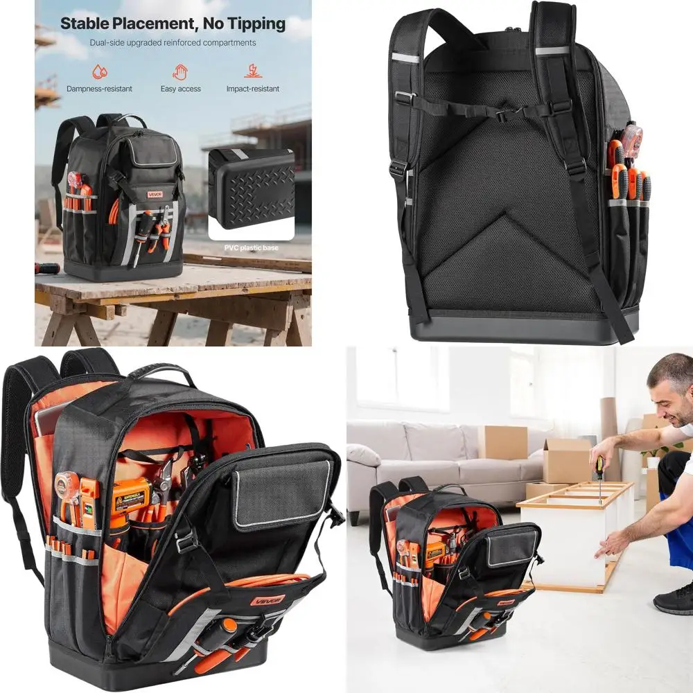 

Сумка для инструментов на 56 карманов с усиленным дном для электриков, строителей и промышленного использования