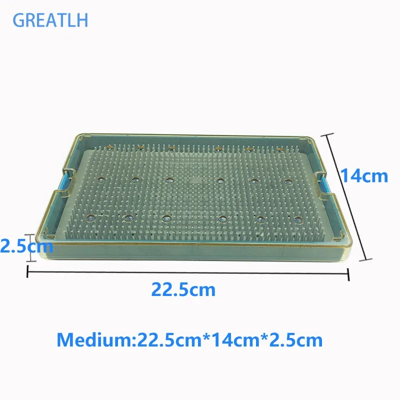 3 Types Medical Disinfection Box Surgery Sterilization Tray with A Silicone Ophthalmic/Dental Surgery Instruments 1pcs