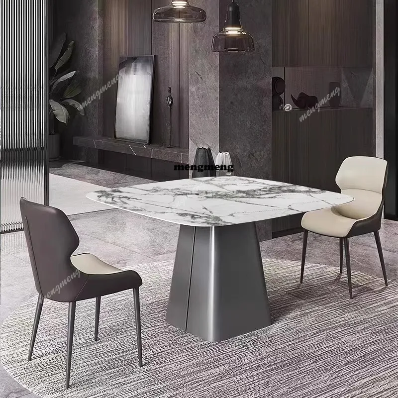 

Rock slab custom light luxury dining table simple modern square household dining table