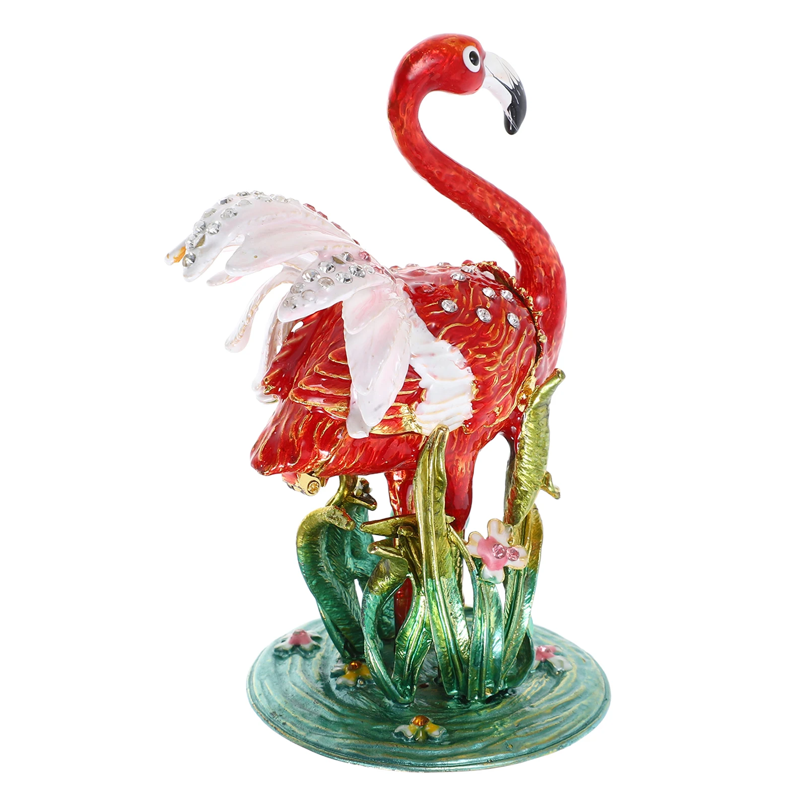 

Jewelry Box Flamingo Desk Accessories Home Decor Birthday Decorations Night Light Vintage Bird Statue Figurine Office for