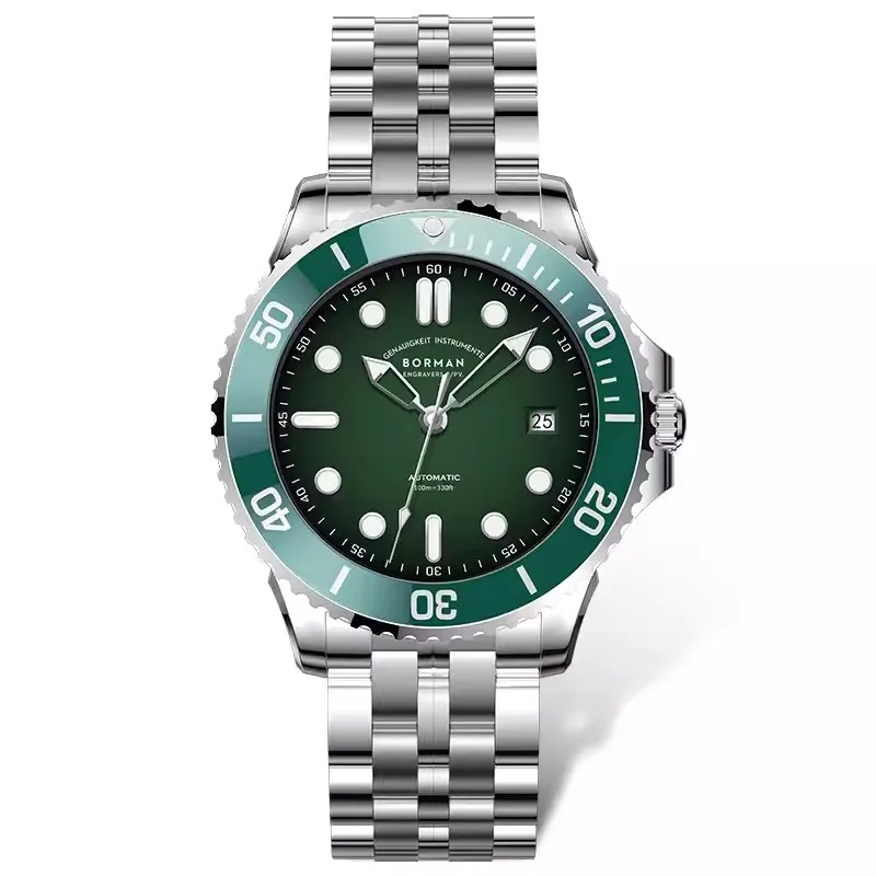 BORMAN Business Mens Automatic Mechanical Watch Ceramic Bezel MIYOTA 8215 Movement Sapphire Mirror Waterproof 100m Watches