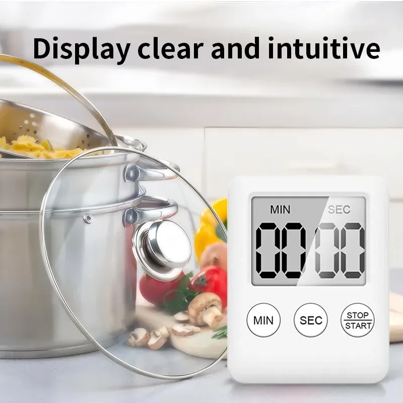 LED Display Kitchen Timer with Loud Alarm, Count Up, Down, Countup, Boiling Eggs Timer, Accurate Minute Second