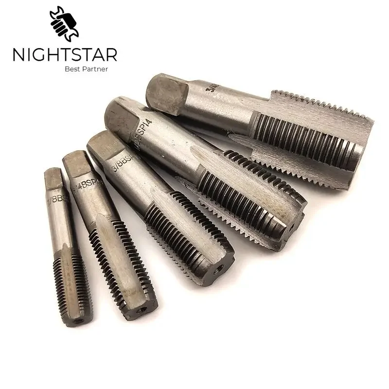 Krachtige 5Pcs HSS Taper Pipe Tap Metal Screw Thread BSP 1/8\