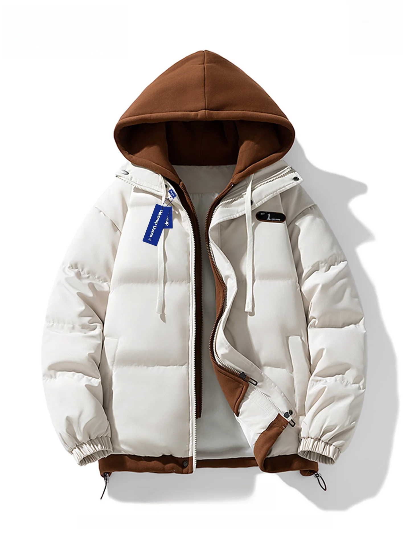 

Wassup Dozen Trendy Cotton Jaet for High School Students Warm Bread Sle Faionable All-Match Hooded Coat Polyester Fiber