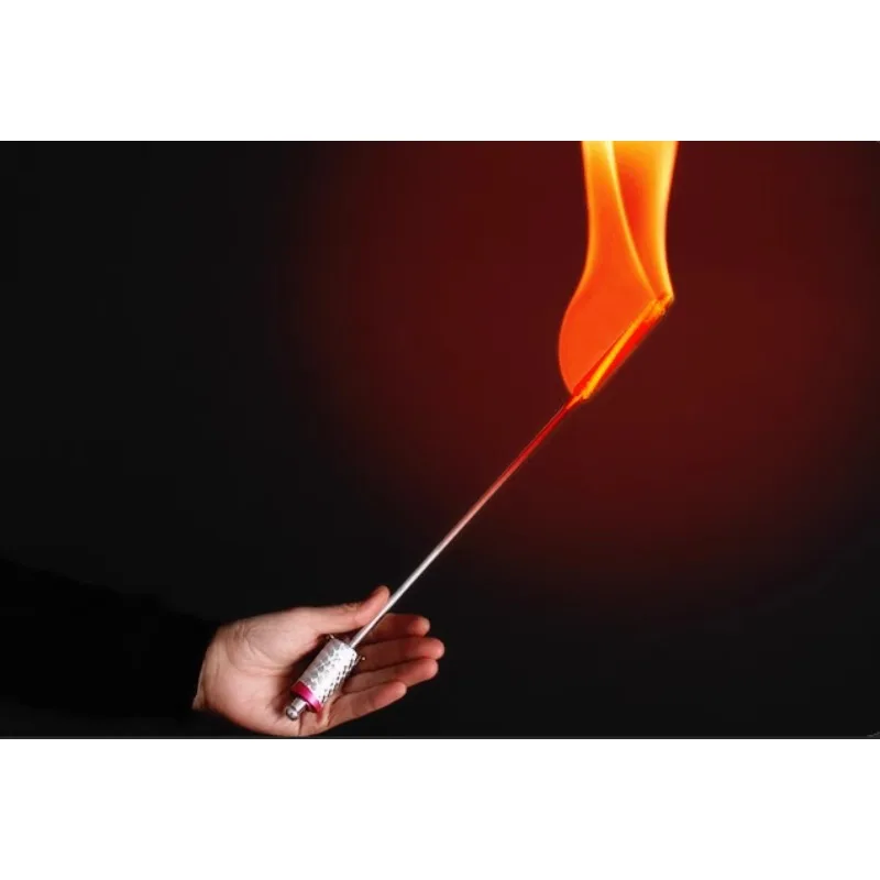 Flaming Torch To Cane Magic Tricks Black Red White Silver Color Metal Appearing Cane Stage Illusion Accessories Party Magic Show