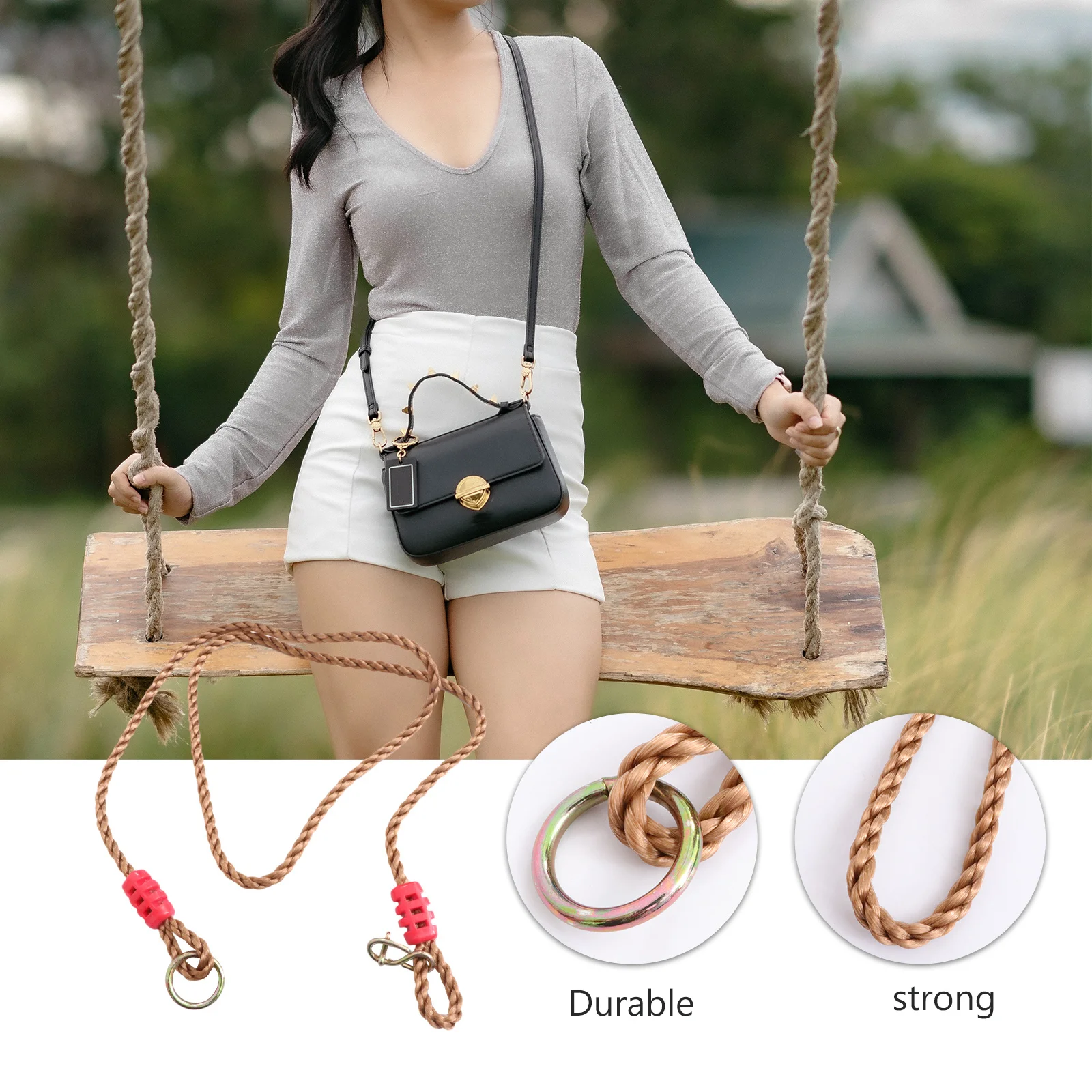 

Durable Hanging Straps Adjustable Outdoor Swing Rope For Tree Tire Garden Hammock Camping Swing Accessories Outdoor