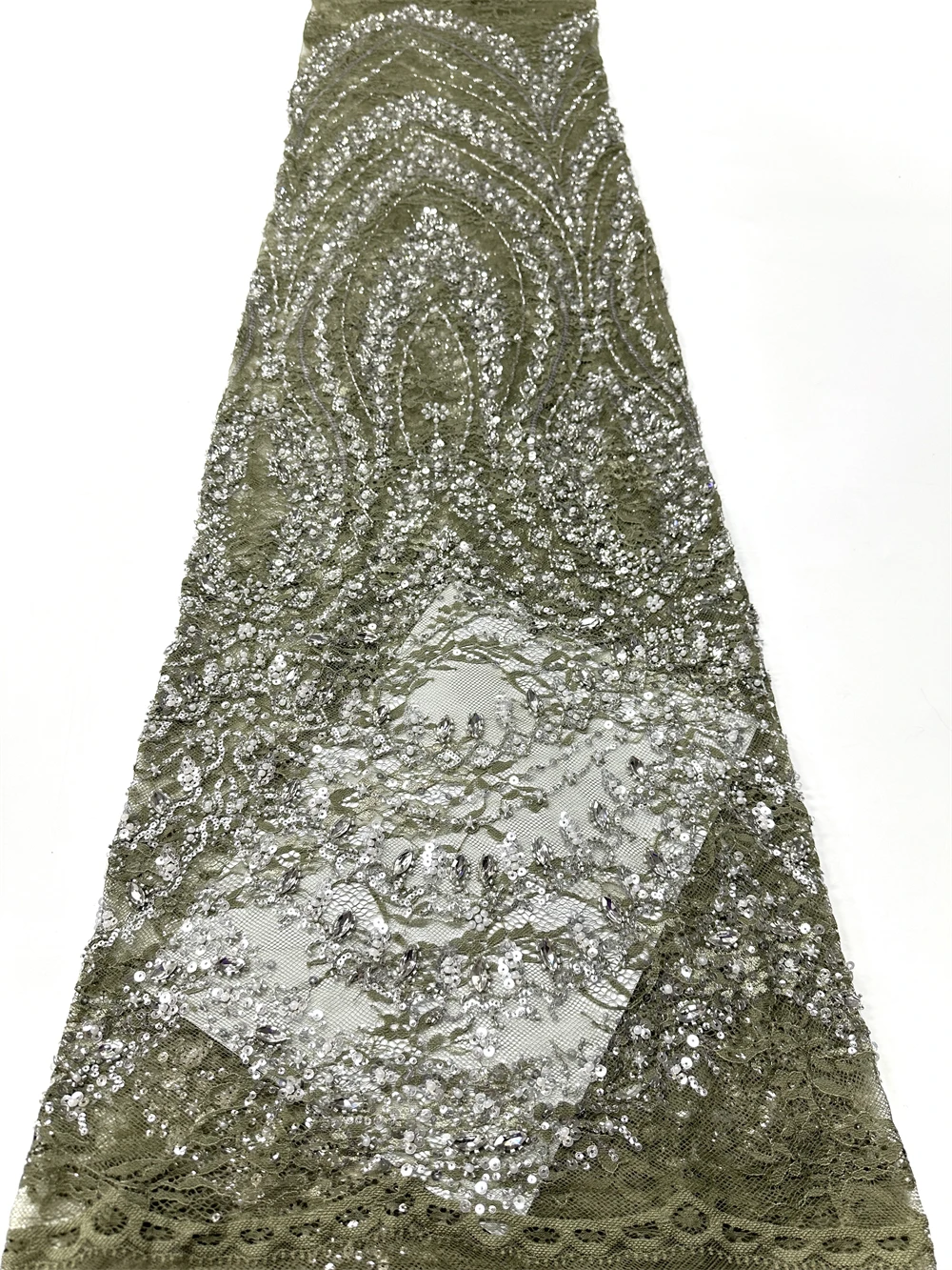 

2 yards african fabric for women Heavy Beaded Lace Fabric French Bridal Sequins 2026 Luxury Nigerian Tulle Lace for Dress Making