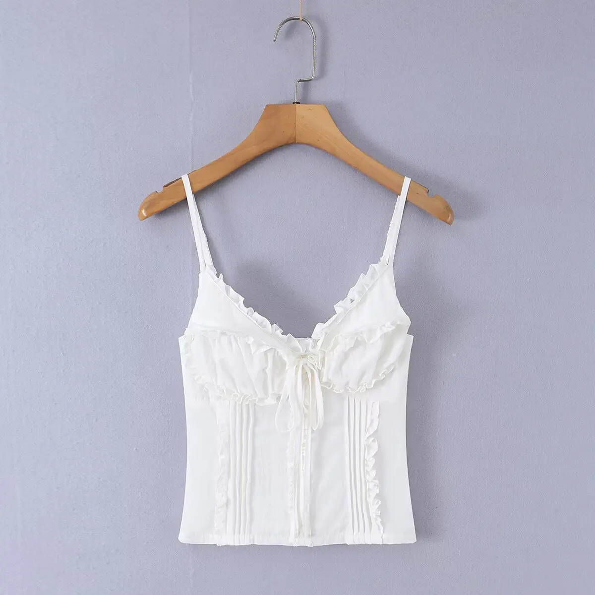 

Withered 2026 Pure Desire Wind V-neck Pleated Design, Slim Fit And Slimming Short Suspender Blouses Women's Clothes Shirts Tops