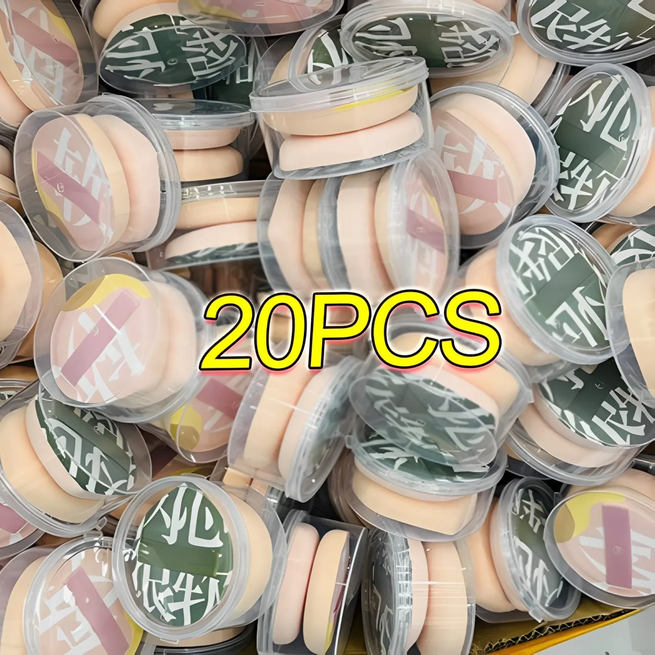 20PCS Large Size Cosmetics Puff with Box Super Thick Wet Dry Use Concealer Foundation Sponge Cushions Makeup Puffs Make Up Tool