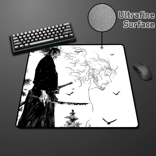 인기 무사시 만화 배가본드 마우스 패드, 게이머 프리미엄 E 스포츠 게이밍 마우스 매트, 전문 데스크 매트, 45x40cm 속도 