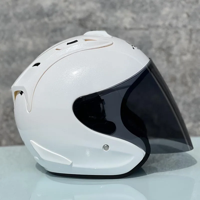 Helm Setengah Sepeda Motor untuk Wanita Helm Setengah Pria Jalan Gunung Cetakan Integral Ringan Helm Casco Casque Ram4 Putih Cerah