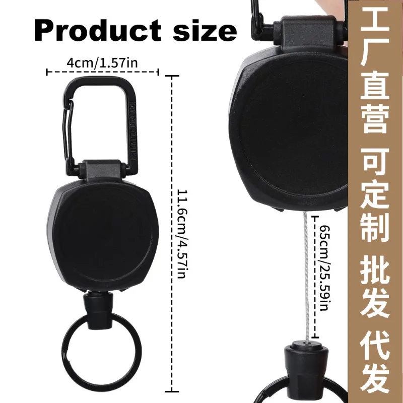 Retractable Keychain Badge Holder Extendable Keyring Ring Reel Key for Office Door ID Entrance Card Multi-tools