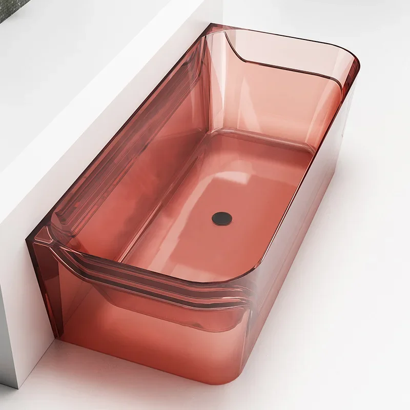 Transparent resin bathtub household small apartment independent color Internet celebrity adult bathtub hotel B & B