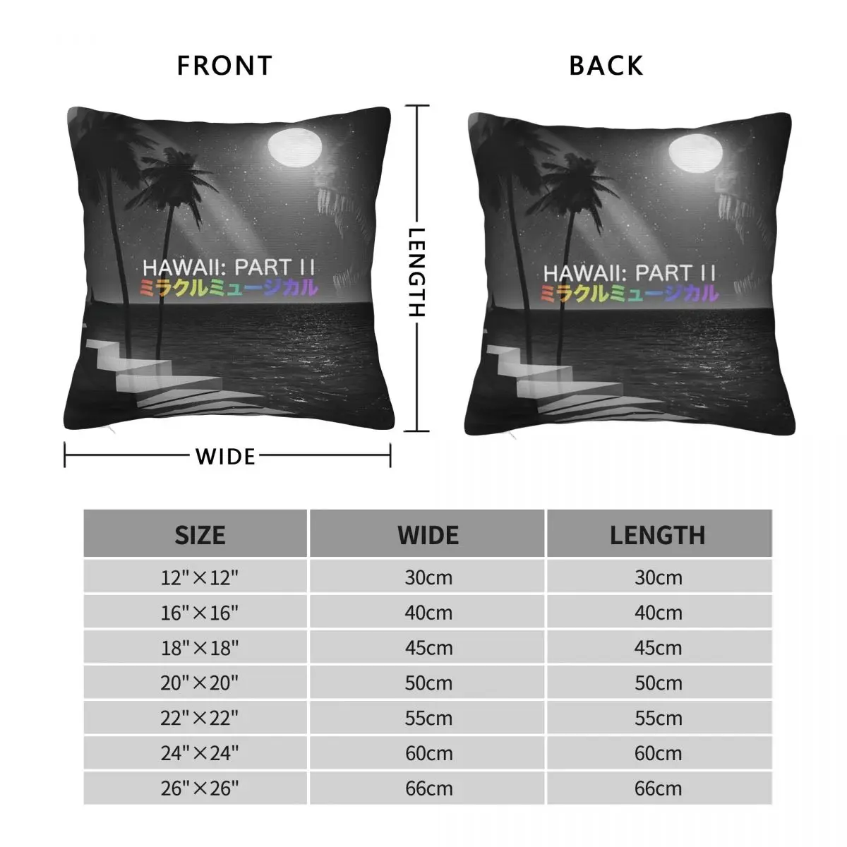 Hawaii Part II Square Pillowcase Pillow Cover Polyester Cushion Zip Decorative Comfort Throw Pillow for Home Bedroom