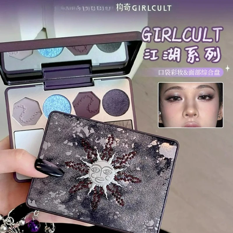 Girlcult Jianghu Series Matte Glitter Shimmer Chameleon Smoke Eye Shadow Contour Blush Multi Purpose Integrated Disc Makeup