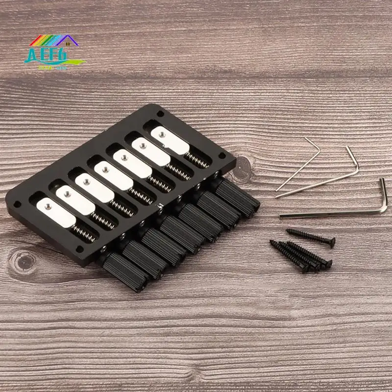 

AEF6-Headless Guitar Bridge Oblique 7 Strings Headless Guitar Metal Saddle Bridge Electric Guitar Bridge Parts