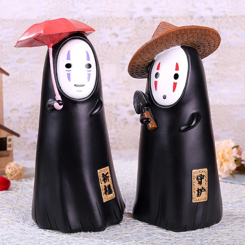 Spirited Away Hayao Miyazaki Kaonashi Childrens Resin Piggy Bank Patron Saint Ornaments Creative Student Gifts Decorate Home