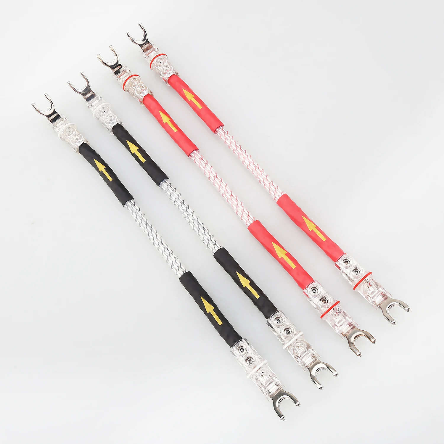 4PCS 7N OCC Silver Plated Speaker Jumper Cable