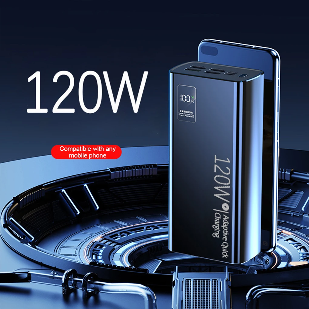 10000mAh 120W High Capacity Power Bank Portable Battery Charger  For iPhone Samsung Xiaomi Super Fast Charging Power Bank