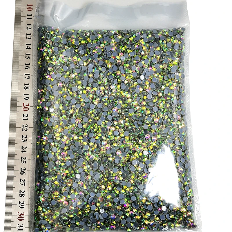 10 Bags/lot SS6 10 12 16 20 30 Hot Fix Rhinestones Flatback Crystal Glass HotFix Stones For Nail Art Garment Crafts Decorations