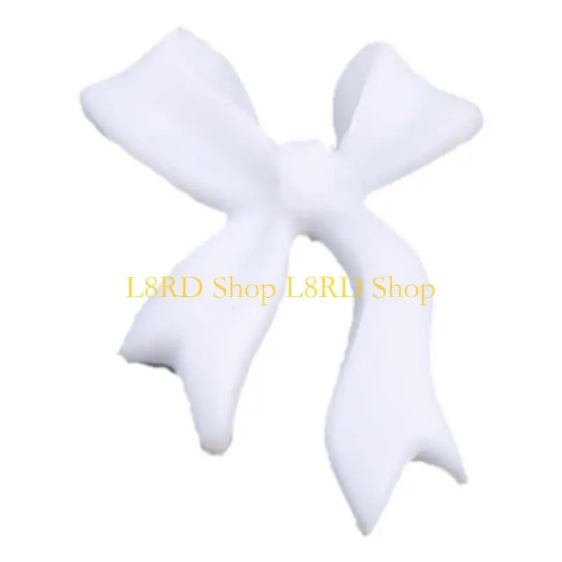 L8RD 50pcs Simple Bowknots Art Decorations Lovely Resin Bow Ornaments
