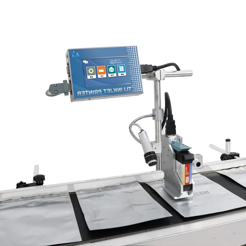 Impresora de inyección de tinta Industrial en línea T110 para impresora de etiquetas de alimentos, fecha, número de lote, máquina de codificación continua de inyección de tinta, impresora portátil