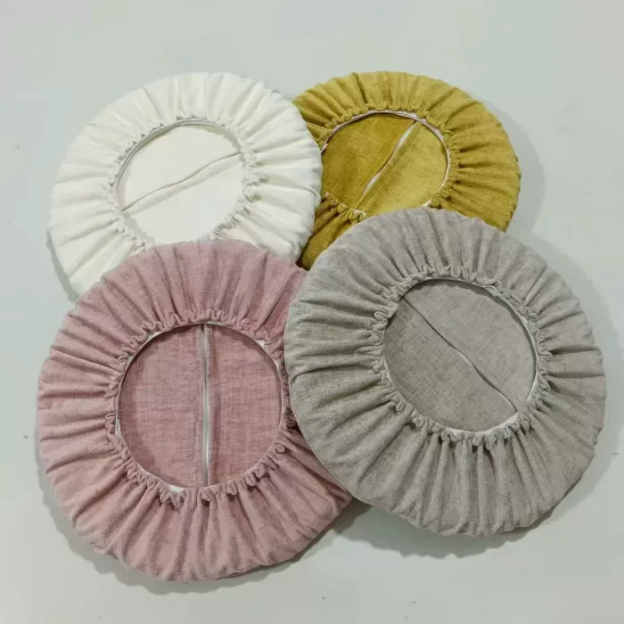 Chenille velvet thickened sponge circular cushion, small round stool cushion cover, bar chair stool cushion cover