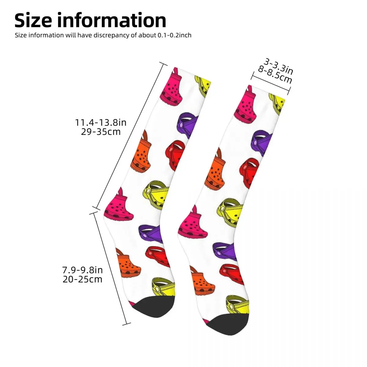 Many Crocs Stickers Pack!! Socks Harajuku High Quality Stockings All Season Long Socks for Man's Woman's Birthday Present