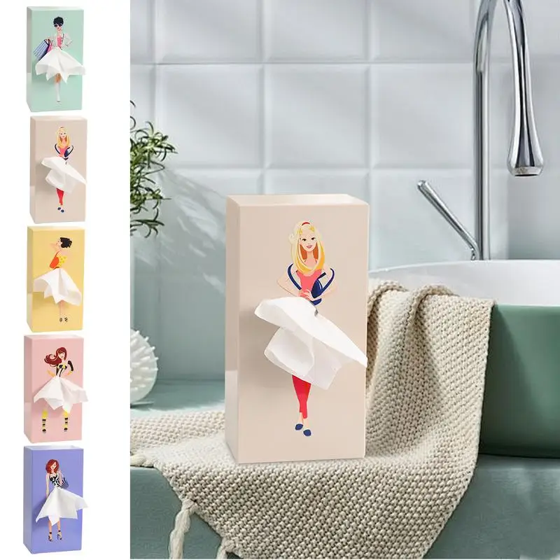 Cube Tissue Box Cover Creative Tissue Box Holder with Lid for Bathroom Multifunctional Interesting Napkin Holder with Stylish