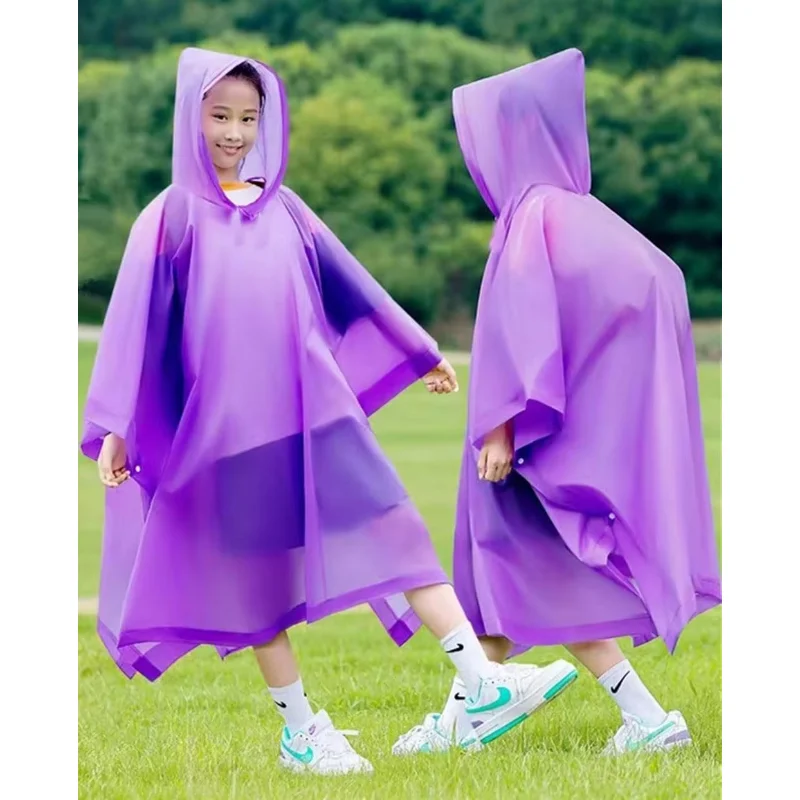 Waterproof Kids Raincoat Fashion Pullover Foldable Outdoor Travel Rainwear Children Light Weight Eva Rain Cover for Children