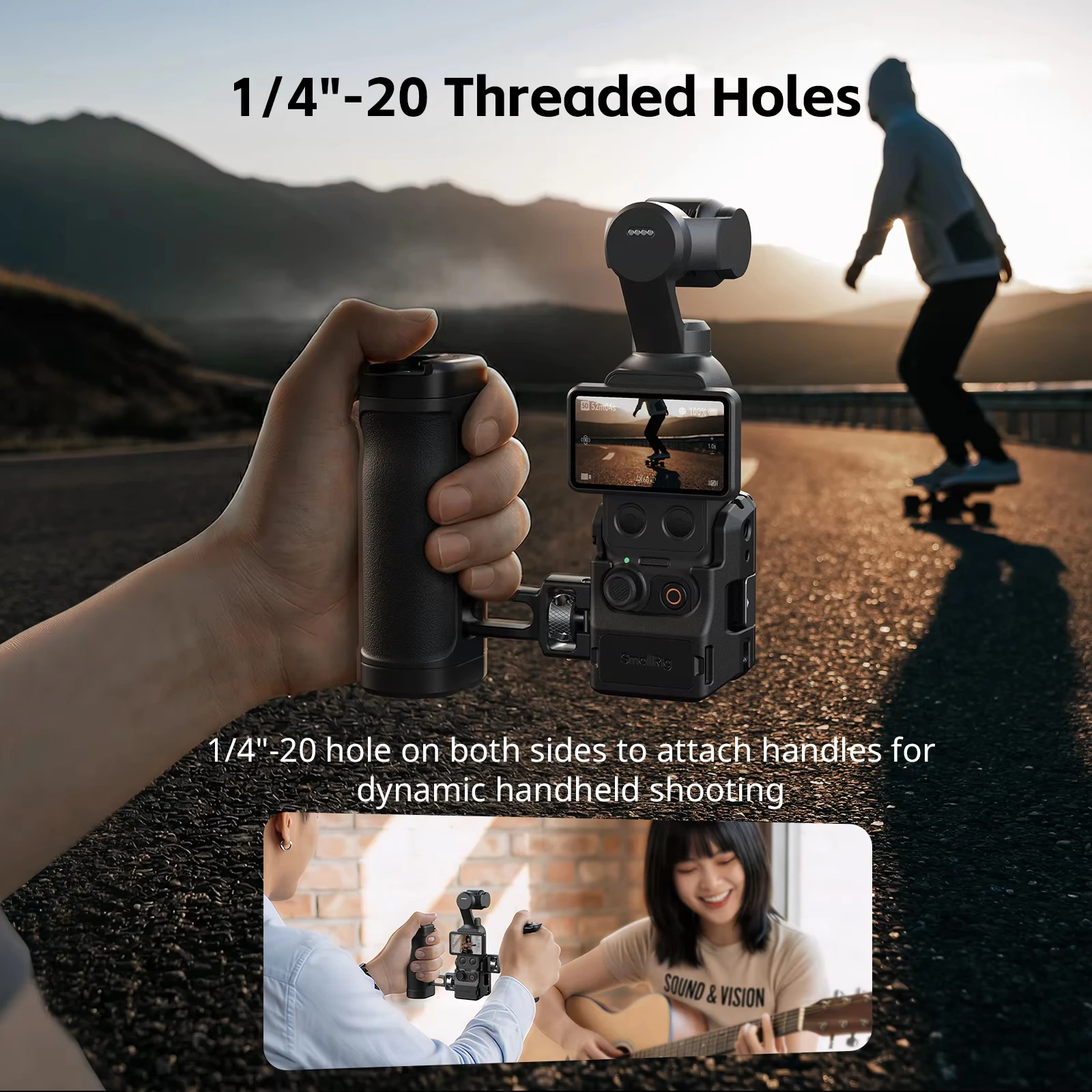 SmallRig 6002 Metall-Kamerakäfig für DJI Osmo Pocket 3 / Pocket 4P / Pocket 4, Schutzrahmen mit Handschlaufe – Detail 4