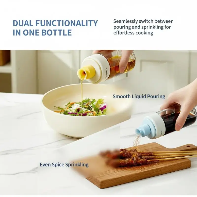 2026 New Household Kitchen Soybean Vinegar Spice Bottle Glass Leakproof Aroma Spice Wine Dedicated Non-Hanging