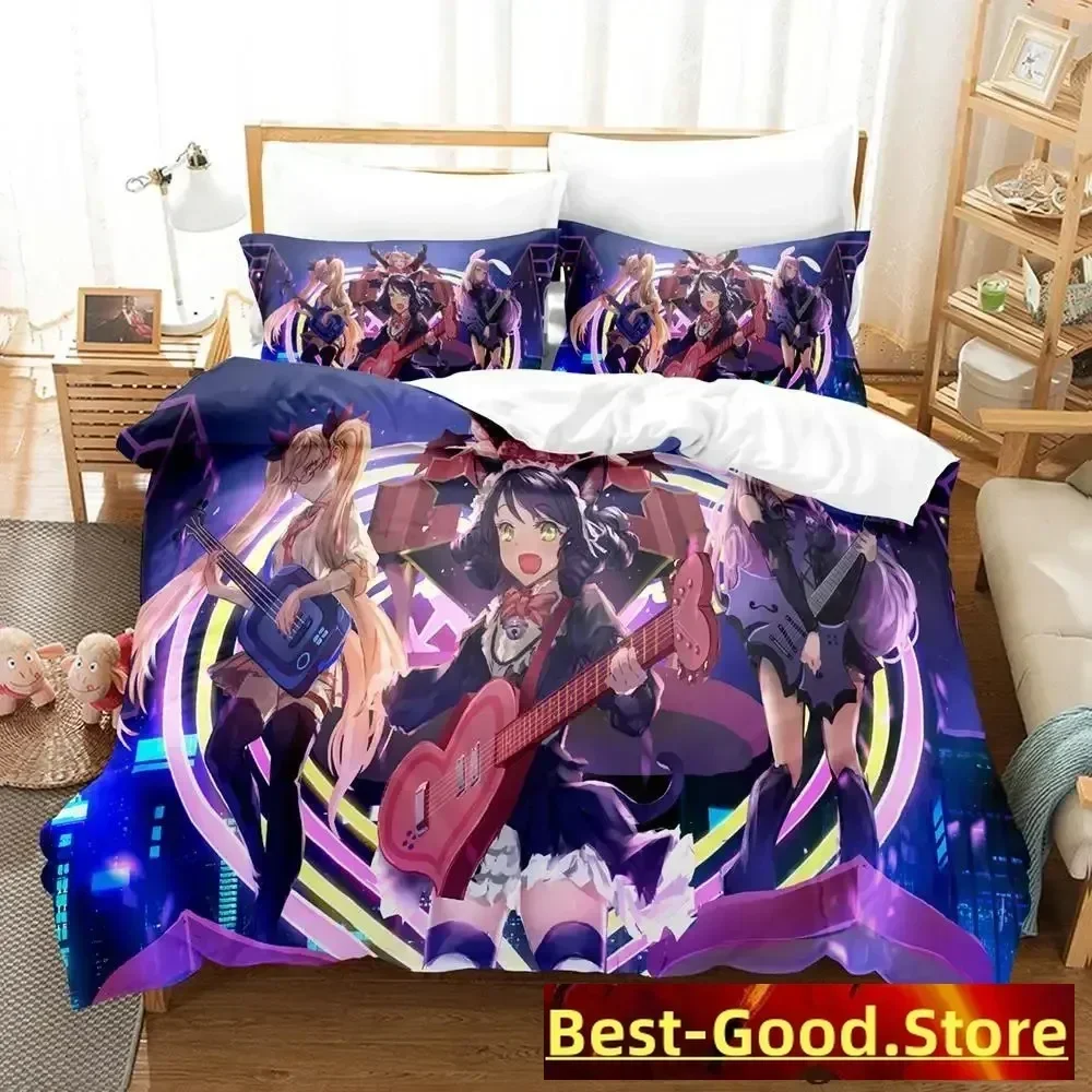 

2023 Show By Rock! Bedding Set Cartoon Anime three-piece set Adult Kid Bedroom Duvetcover Sets 3D Kawaii Cute Girls
