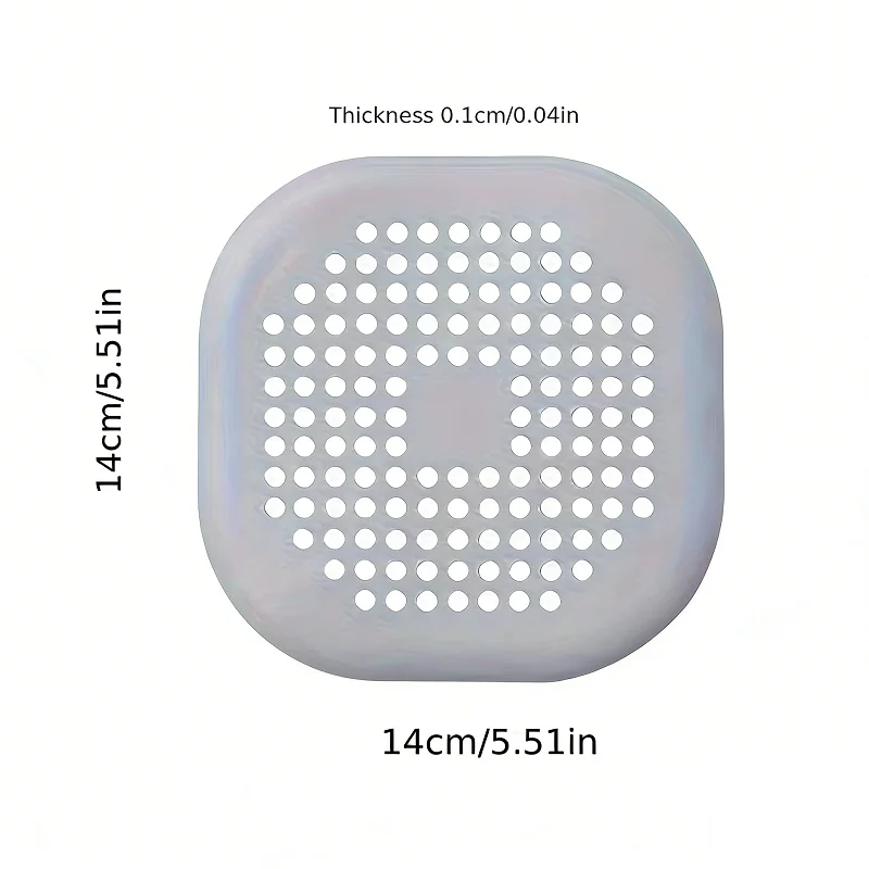 1PCS Square Drain Sticker Silicone Flexible Reusable Anti Clogging Hair Filter Bathroom Sewer Cover Household Bathroom Drain Mat