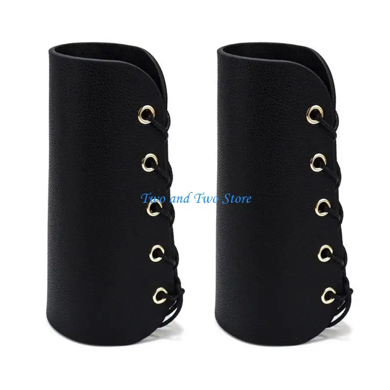 HX6F Ларп Рукавицы на запястье Черные рукавицы Косплей Индустриальный век Косплей для костюма