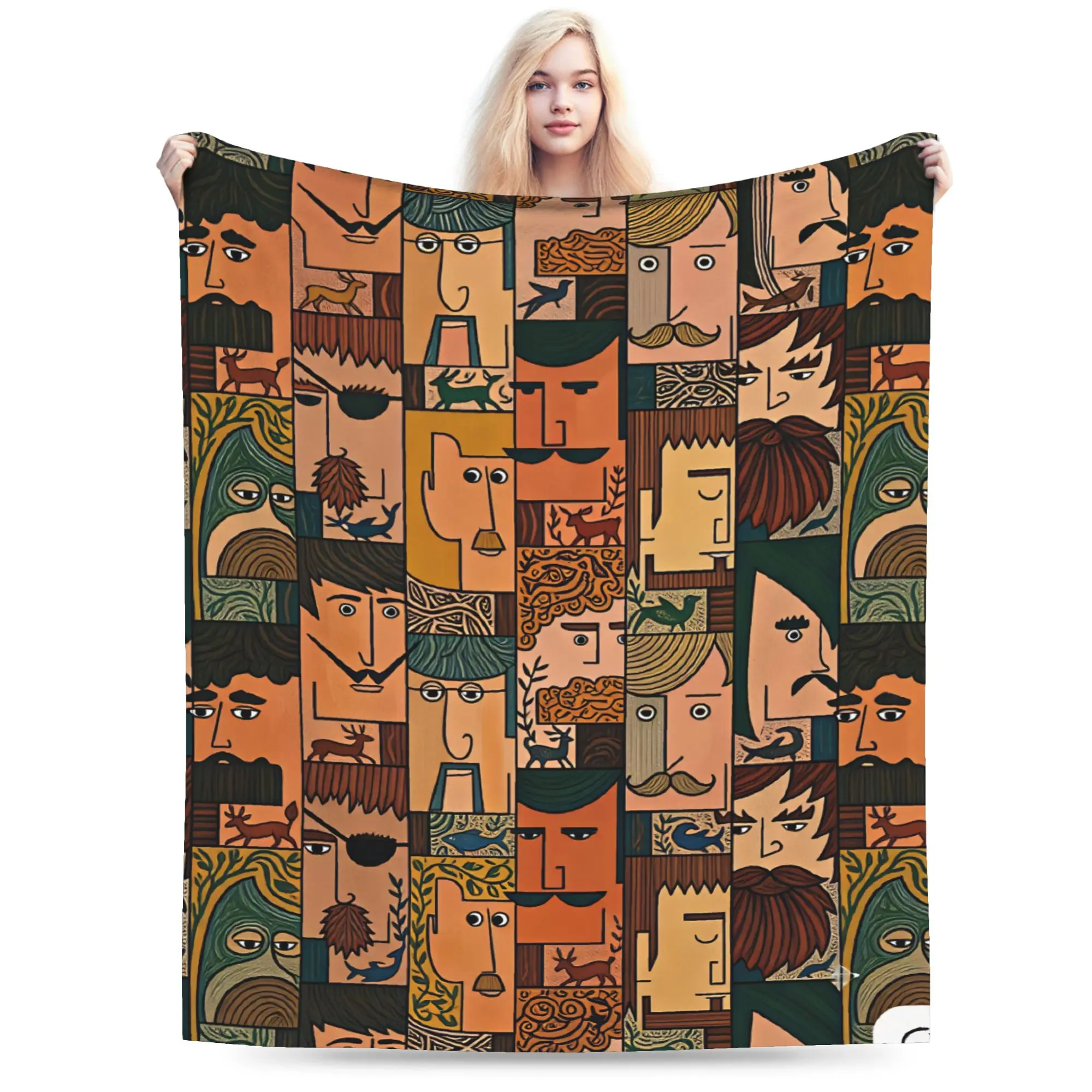 Face Flannel Blankets Girls  Super Soft Throw Blanket Autumn Living Room Bedspread Sofa Bed Cover
