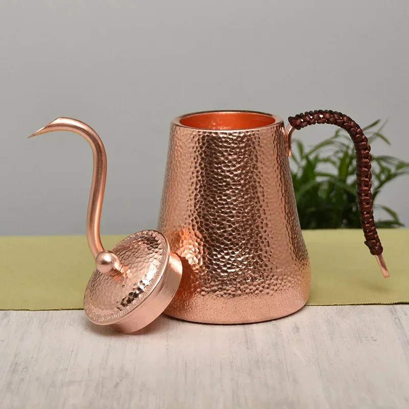 Handmade Copper Kettle for Pour Over Coffee/Tea, Perfect Gooseneck Drip Coffee Pot 500ML