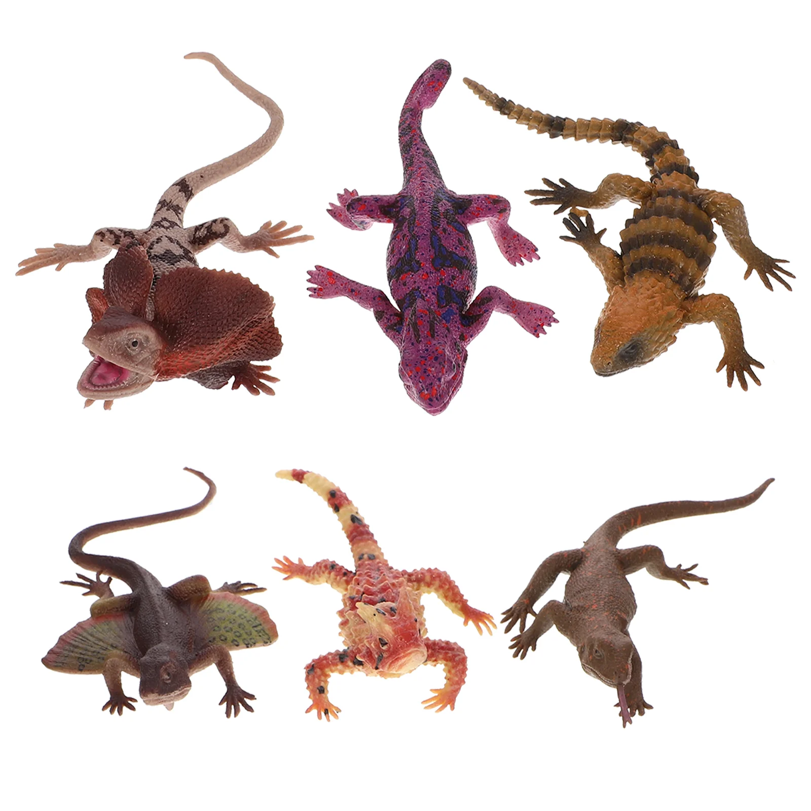 6 Pcs Lizard Model Toy Realistic Simulation Funny Prank Props Decor Statue Small Decoration Sculpture Figurine Gold