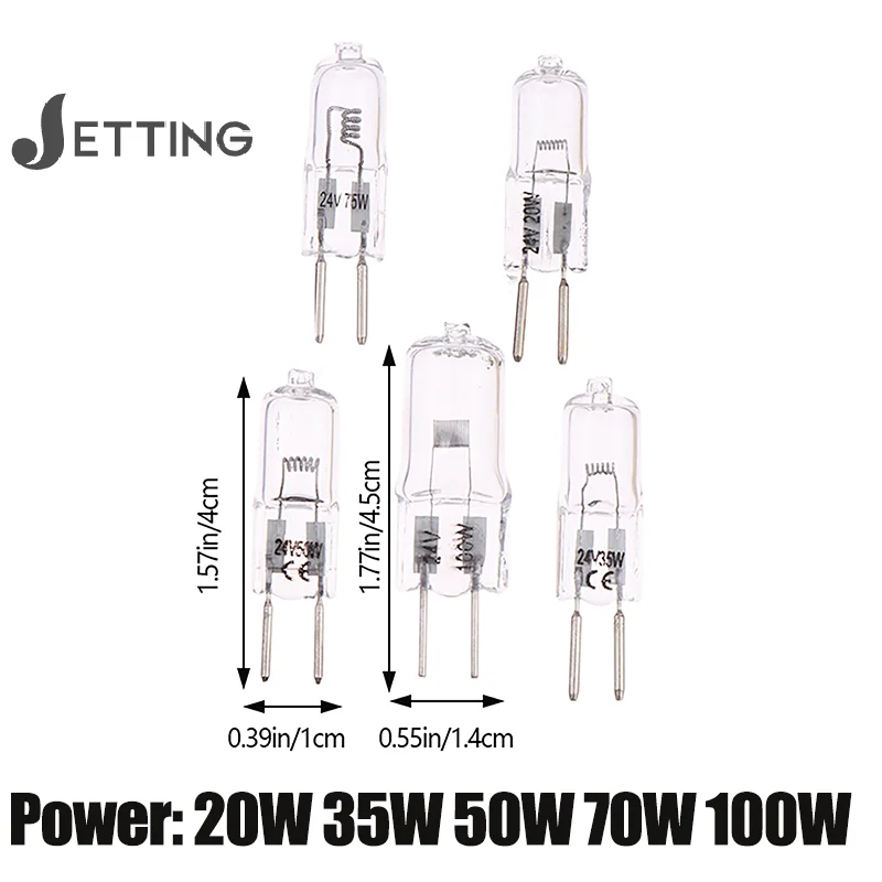 1Pc G5.3 24V 20W 35W 50W 70W 100W Light Bulb G5.3 Bulb G5.3 24V Glass Light Bulb Aroma Lamp Bulb Halogen Lamp Beads