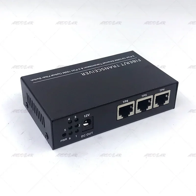 3SC3UTP Reverse POEFast Erhetnet 10/100M Ethernet Switch 3 Fiber Port SC 20KM3UTP RJ45 FiberOptical Switch PCBA with Adapter