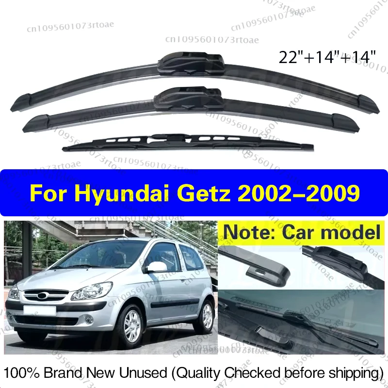 

Wiper Front Rear Wiper Blades Set Kit For Hyundai Getz 2002-2009 Windshield Windscreen Window Brushes 22"14"14" Car Accessories