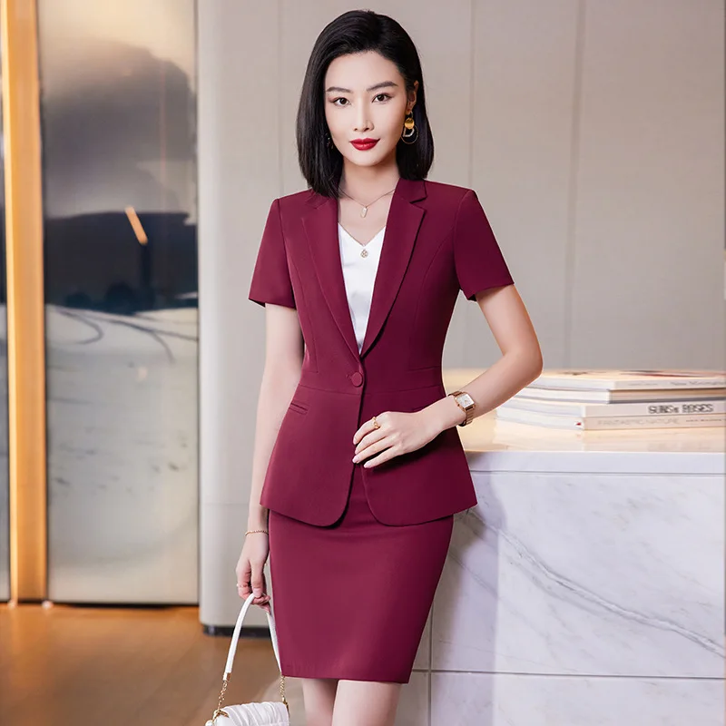 

2025Летний новый профессиональный костюм с короткими рукавами, элегантный женский деловой деловой маленький пиджак, женский модный костюм