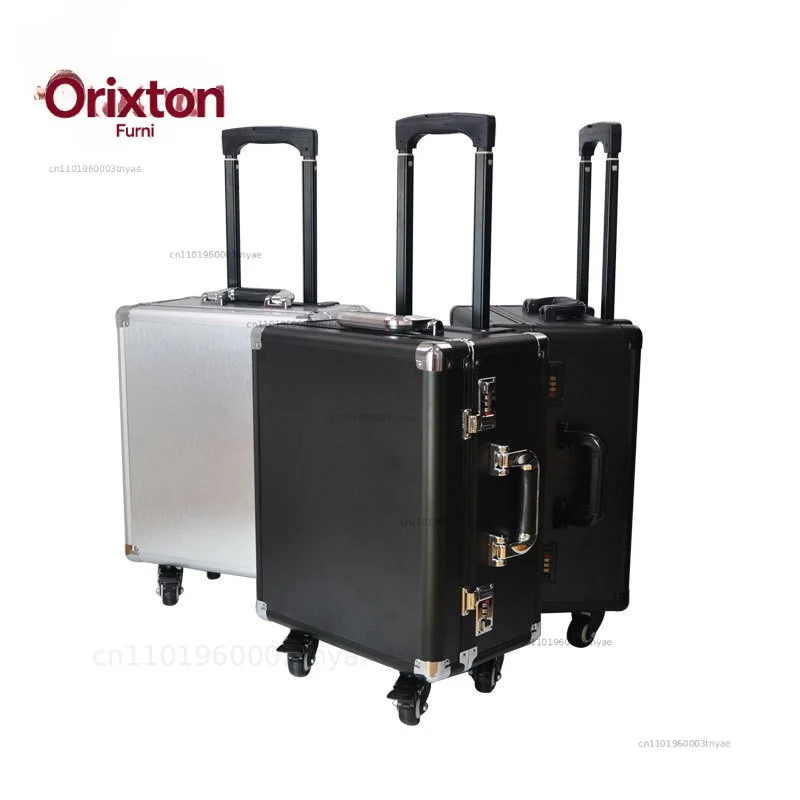 Graded Sports Case Aluminum Trolley Storage Case With 4 Rows Waterproof Carry-On Hard Case Box With Foam