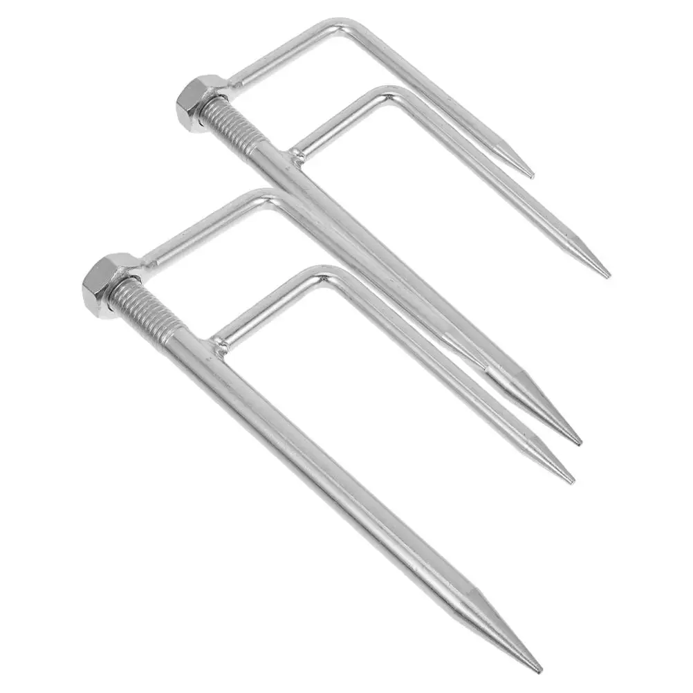 Paraguas portátil, estaca de tierra, sombrilla de alta resistencia, soporte para sombrilla de arena para playa, ancla de Metal de tres puntas para muebles de Patio, 2 uds.