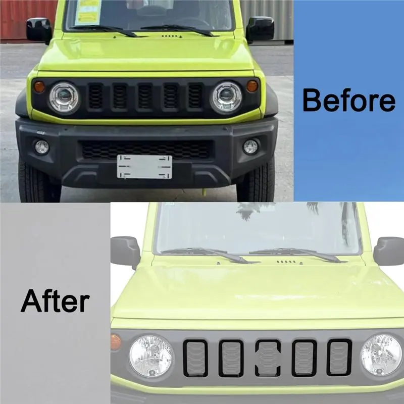 Leading-6Pcs Front Grill Mesh Inserts Cover Grille Guard Trim Kit For Suzuki Jimny 19-2024 Car Exterior Accessories