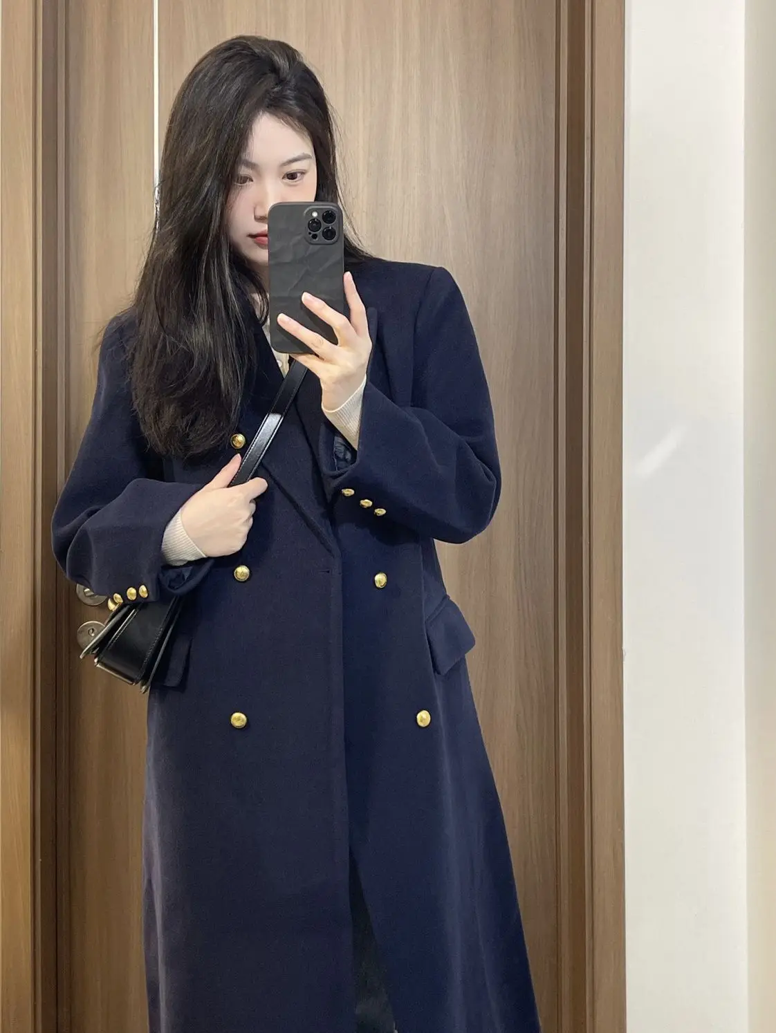 

Women Long Woolen Coats Retro Loose Female Overcoat Double Breasted Ladies Double Sided Topcoat Autumn Winter 2024